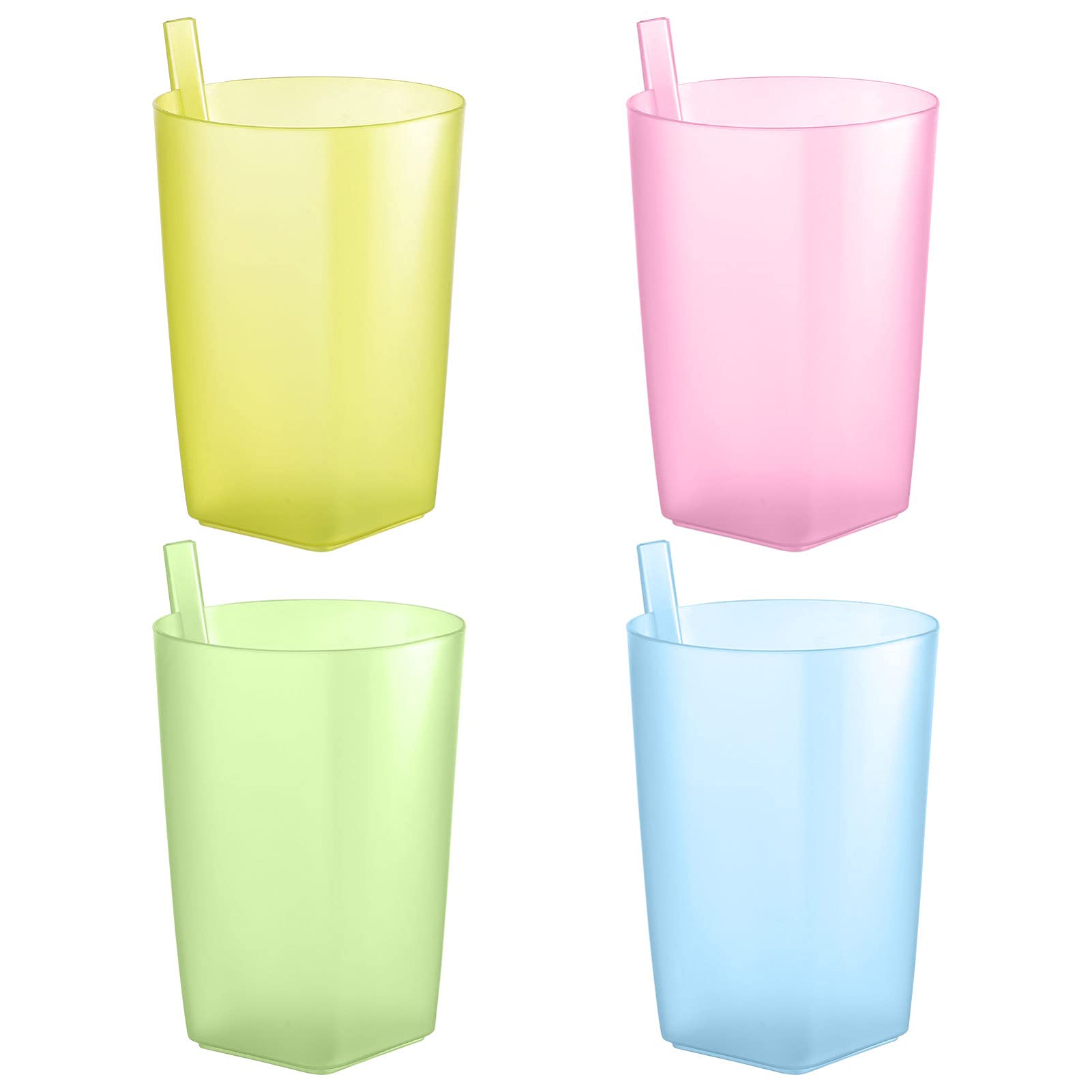 Healifty Sippy Cup with Straw Assorted Colours Straw Cups Plastic Cup Drinking Cups for Toddlers Kids Children