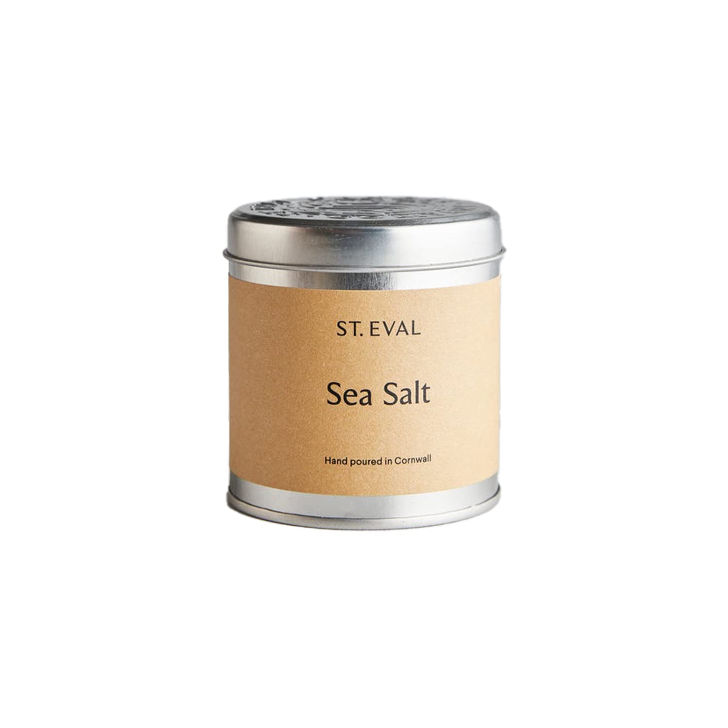 St Eval Sea Salt Scented Tin Candle - Wax - Refreshing Fragrance - A Unique Blend of Marine Scents with Salty Accords and Floral Notes on a Bed of Musk - Made in Cornwall