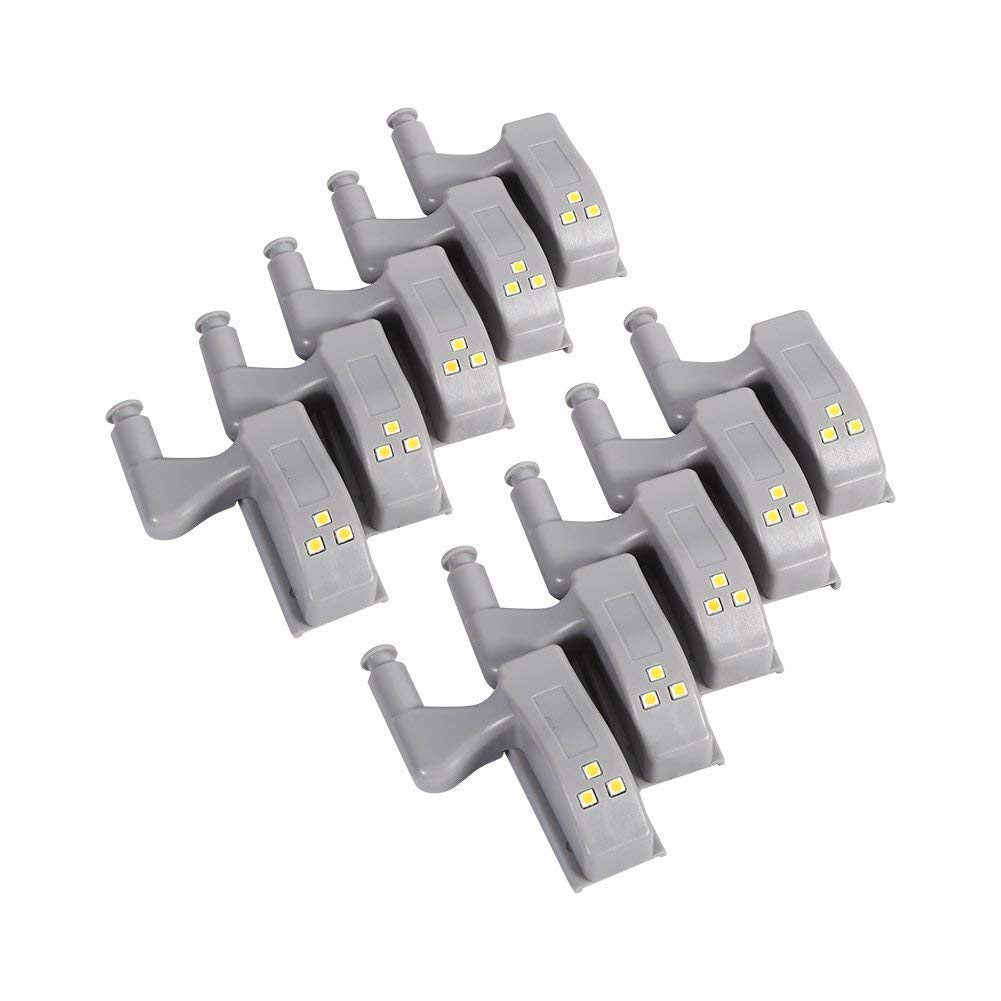 10 PCS Universal Cabinet Cupboard Hinge LED Light for Modern Kitchen Home Lamp, Warm White/Cool White (Color : Cool White)