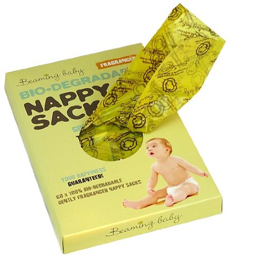 Beaming Baby Bio-degradable Nappy Sacks Fragranced - 5 x packs of 60 (300 bags)