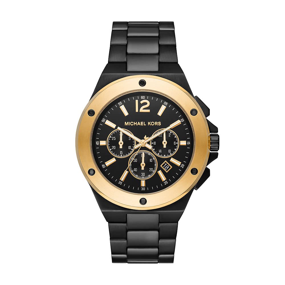 Michael Kors Men's Lennox Chronograph Black-Tone Stainless Steel Watch MK8941