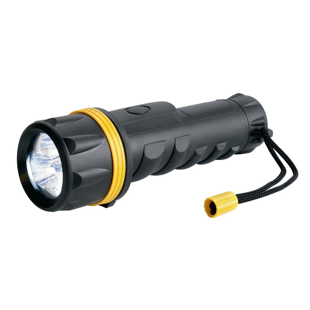 Ring Led Rubber D Cell Torch - Black
