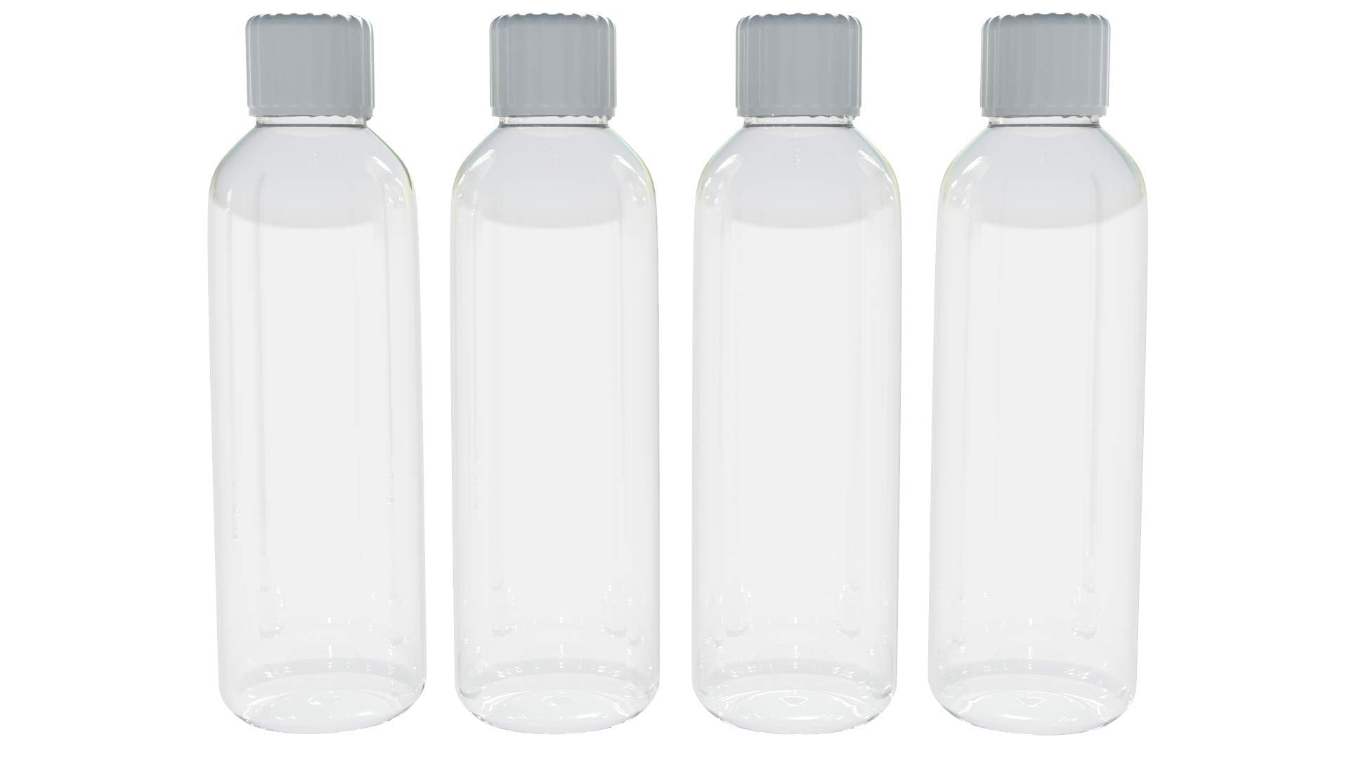 AME Bespoke Multi Pack of 4 Plastic Bottles with Screw Lids 100ml Bottles Ideal for Travel