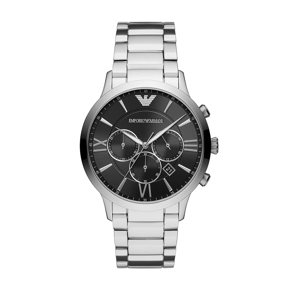 Emporio Armani Men's Chronograph Stainless Steel Watch 43mm case size