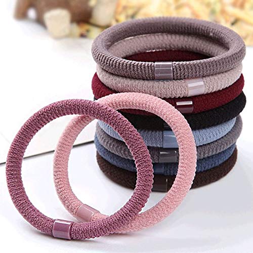 20PCS Cotton Hair Ties Seam Elastic Multicolored Hair Bands Thick Ponytail Band 4.5cm in Diameter Hair Accessories for Women and Girls
