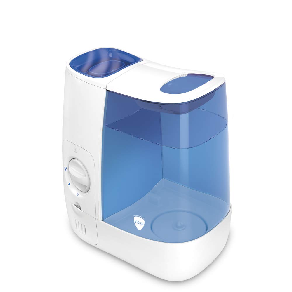 Vicks Warm Mist Humidifier for Home use and Child's Nursery, Blue/White VH845E1