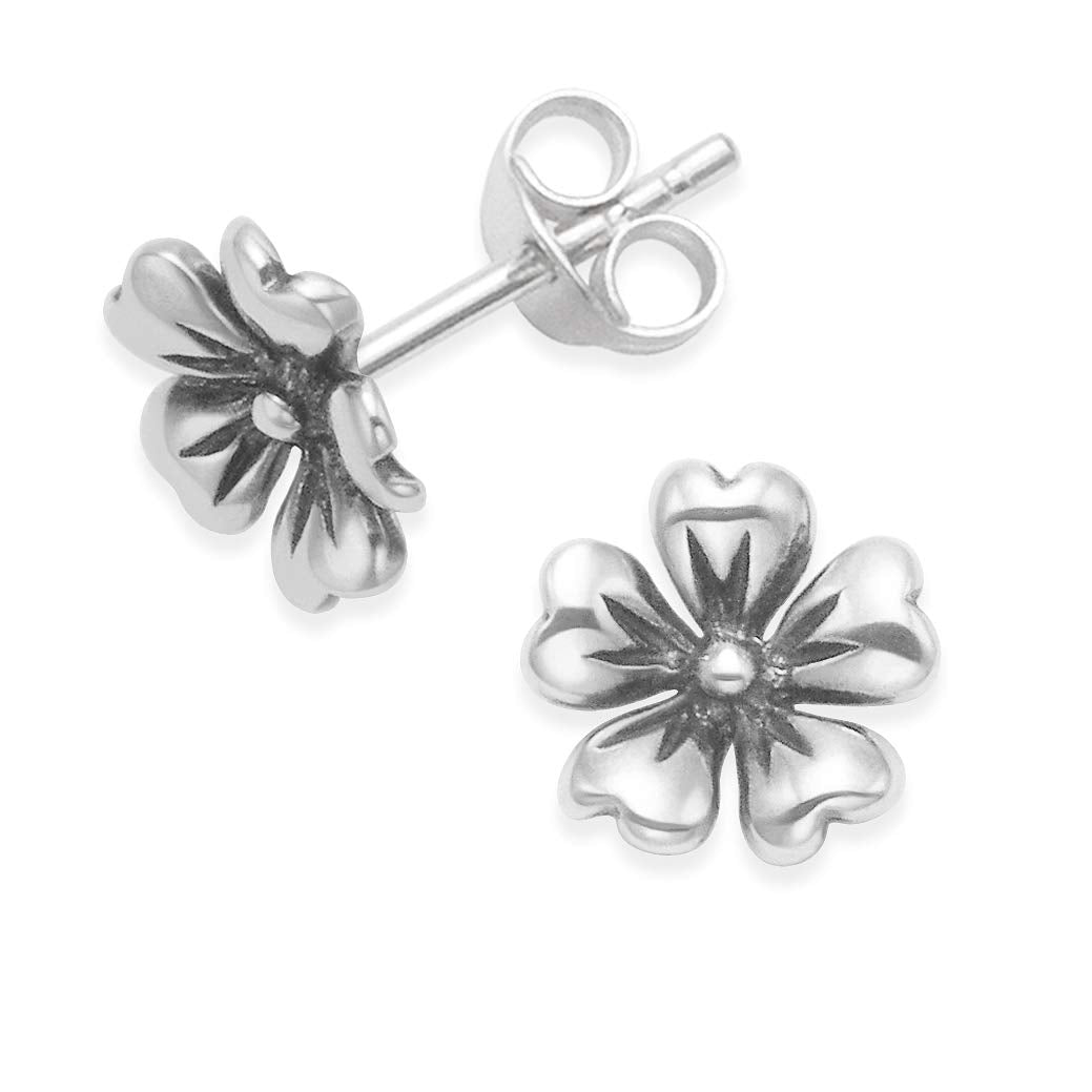 Heather Needham Sterling Silver flower Earrings, Flower Stud Earrings - SIZE:8mm. Gift Boxed 5191