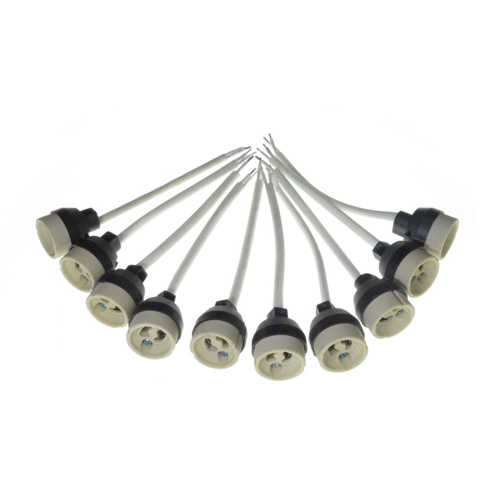 10x GU10 Lamp Holder Lamp Light Fitting Parts Ceramic Lamp Bases Connector GU10 Socket for LED Light Bulbs Halogen Bulbs 10-Pack
