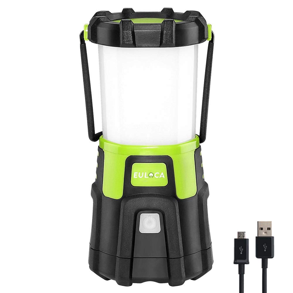 EULOCA USB Rechargeable LED Camping Lantern, 1200lm Dimmable 4 Modes Emergency Light ,Water Resistant Tent Light for Camping, Hiking, Fishing, Power Cuts and More
