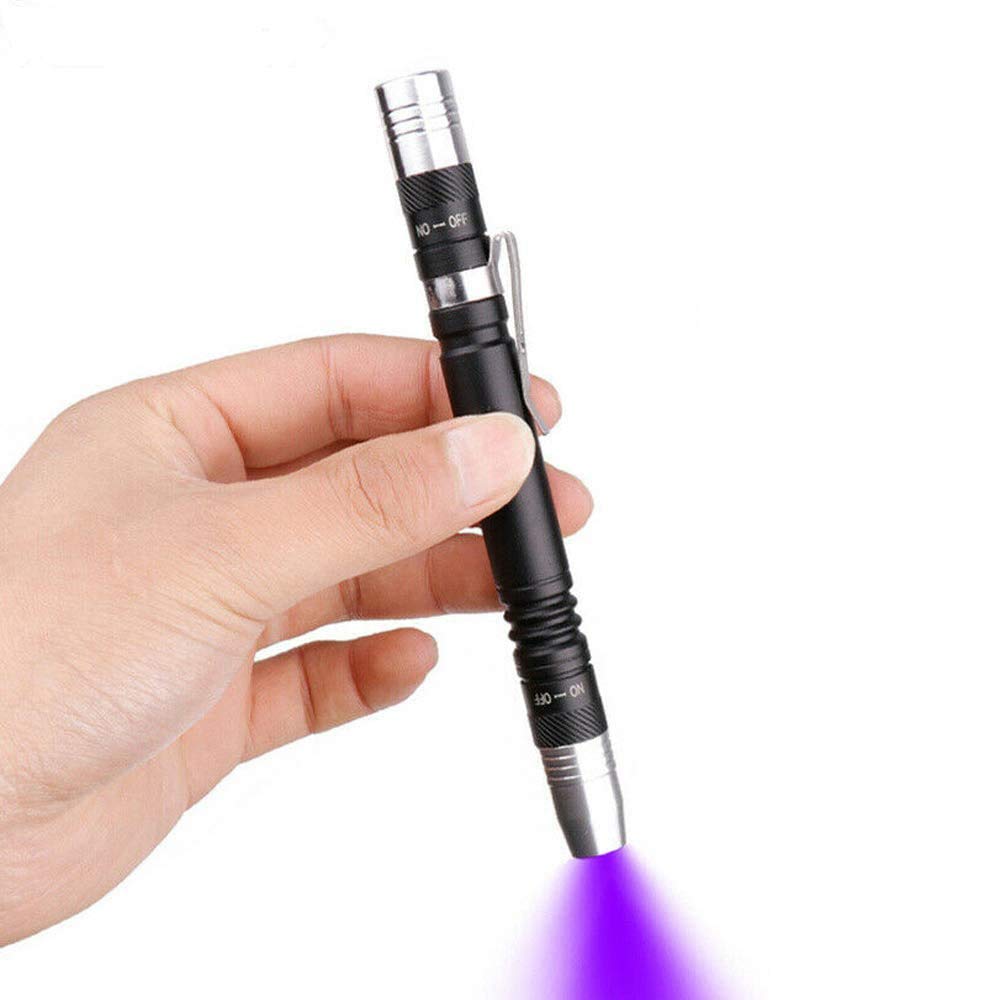 LED light blacklight flashlights 2 in 1 Flashlight Penlight pen clip Torch Blacklight Detector for 3 AAA Batteries MODOAO