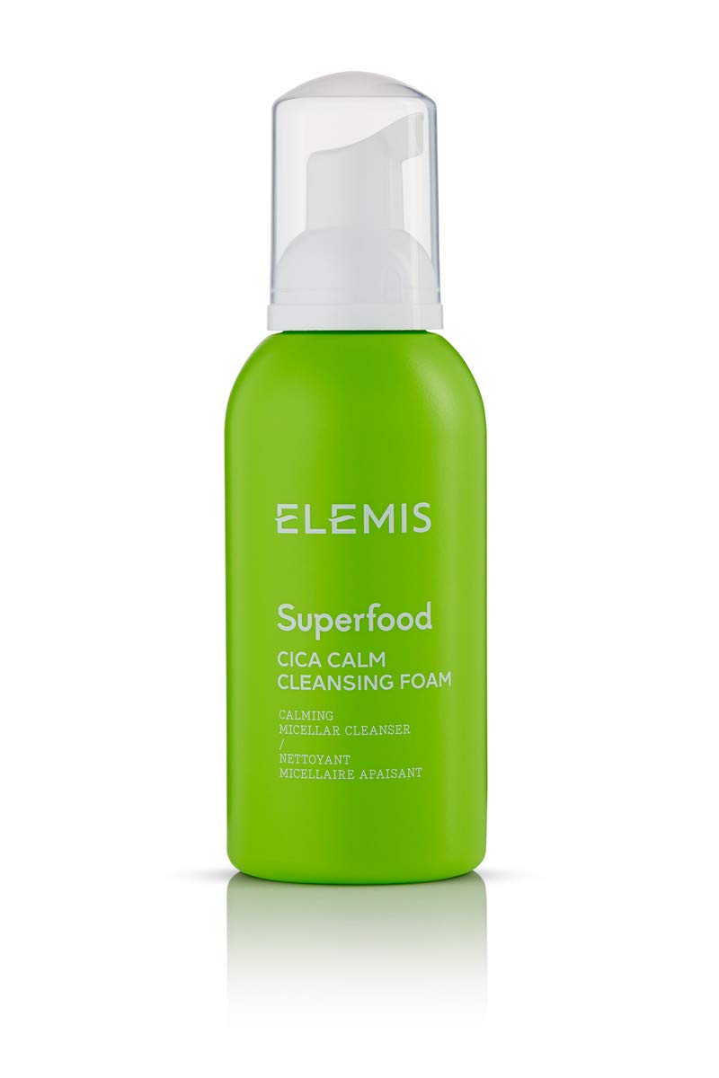 ELEMIS Superfood CICA Calm Cleansing Foam, Deep Foaming Cleanser with Micellar Technology, Foaming Face Wash to Cleanse, Soothe and Balance, Calming Face Cleanser for Refreshed Skin, 180ml