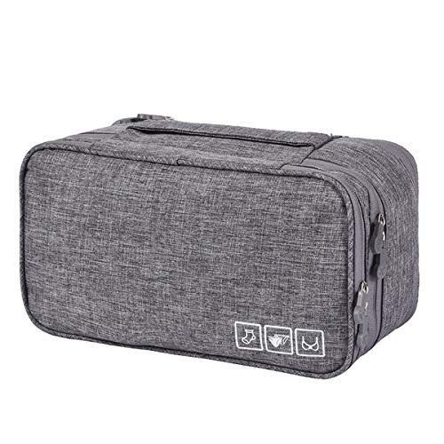 Waterproof Travel Portable Storage Bag Organizer for Cosmetics, Panties, Bra, Socks (Grey)