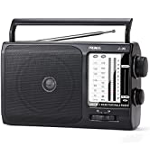 PRUNUS J-160 Portable Retro Radio Transistor with Bluetooth Speaker, AM FM SW Small Radio Vintage,upgrade 1800mAh Rechargeable Battery Operated,Supports TF Card/AUX/USB MP3 Player (Red)