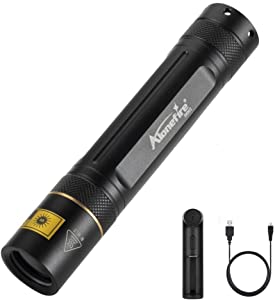 Alonefire SV003 Powerful 10W 365nm UV Torch Ultra Violet Light Professional Rechargeable Blacklight for Resin Curing, Minerals, Fishing, Urine Detector with Aluminum Case, Charger, Lithium Battery