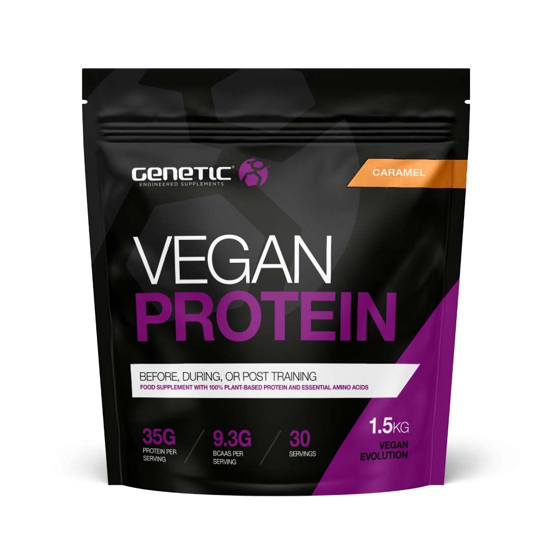 Vegan Protein Powder - Genetic Supplements - Protein Powder - Vegan Supplements - Caramel Vegan Protein - 1.5kg - 30 Servings