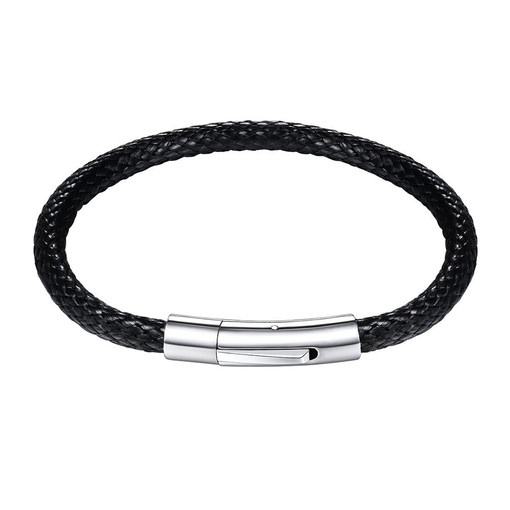 PROSTEEL Men Bracelet, Waterproof, with 316L Stainless Steel Clasp, 18/20/22CM, Black/Brown (with Gift Box)