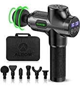 Muscle Massage Gun,ALDOM Massage Gun Deep Tissue 30 Speeds Handheld Electric Massager LCD Touch Screen,Portable Percussion Massager with 6 Heads,Powerful Muscle Gun for Athletes Recovery Pain Relief