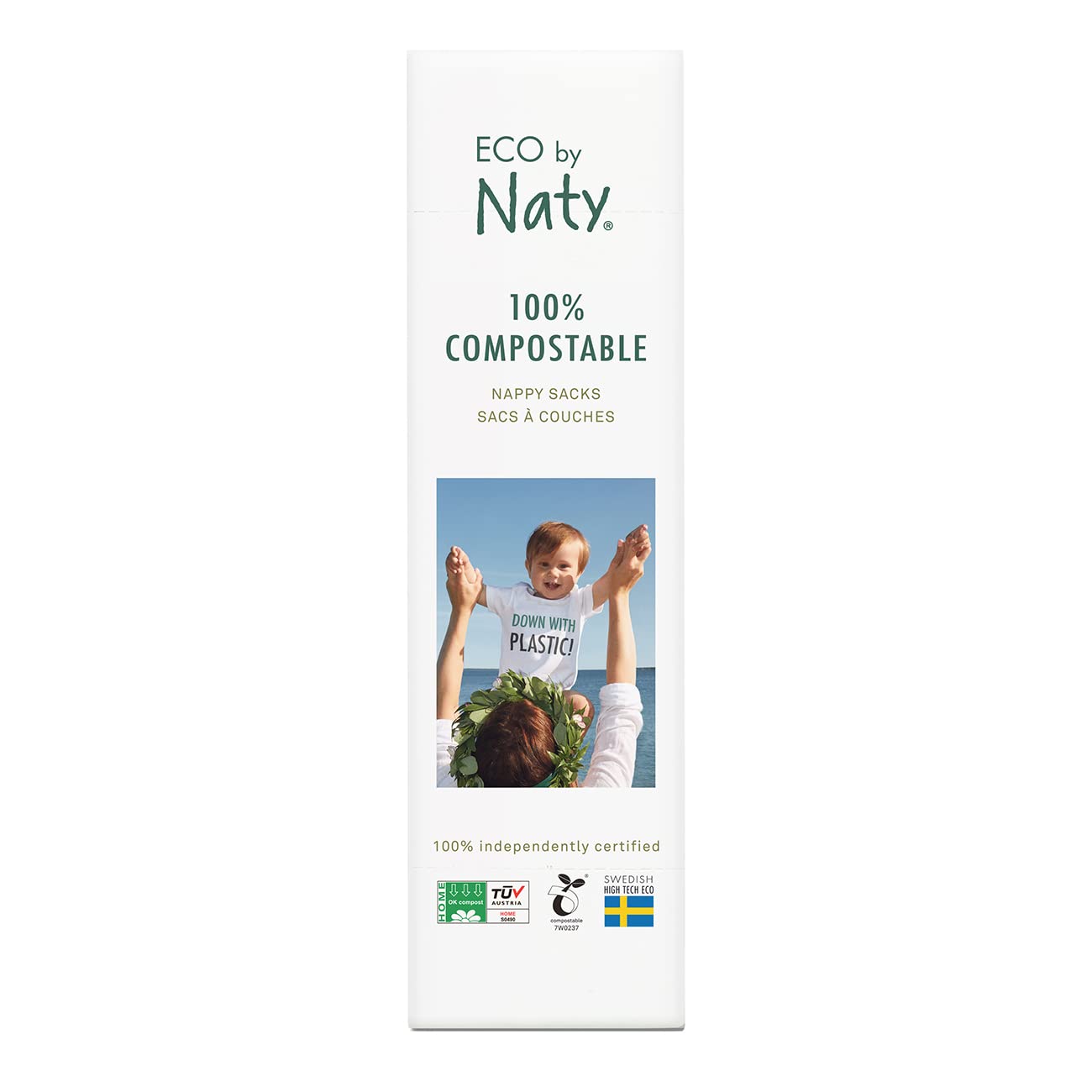 Eco by Naty, Ecological Disposal Bags, Pack of 50 pieces, 100% Compostable