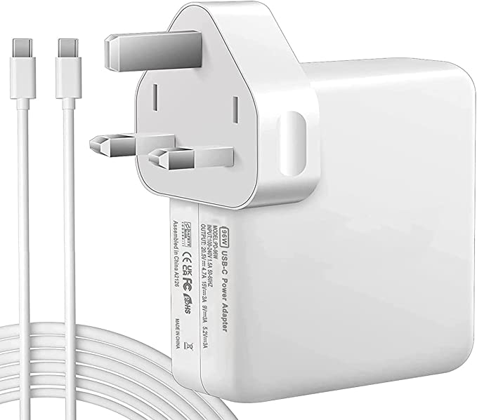 MacBook Pro Charger-96W USB C Charger Power Adapter Compatible with Mac Book Pro 13 14 15 16 inch, MacBook Air 2018 2019 2020 13 inch,New iPad Pro 12.9/11 inch,Included USB C to C Cable(5.9ft/1.8m)