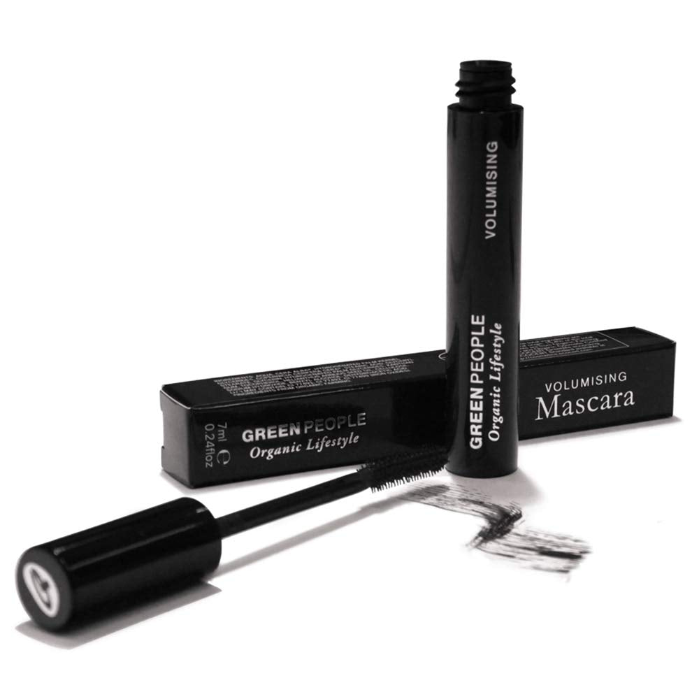 Green People Volumising Mascara – Black 7ml | Natural Black Mascara for Sensitive Eyes | Mineral Pigments for Long Lasting Colour | Paraben Free Make Up | Pregnancy Safe, Gluten Free & Cruelty Free