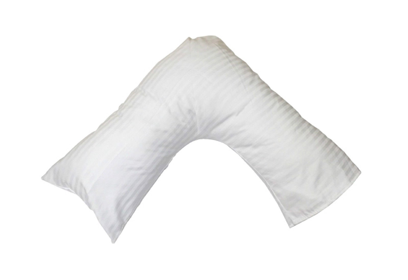 AR TEXTILE 100% Cotton 300 Thread Count Satin Stripe Luxury V- Shaped White Pillowcases Only
