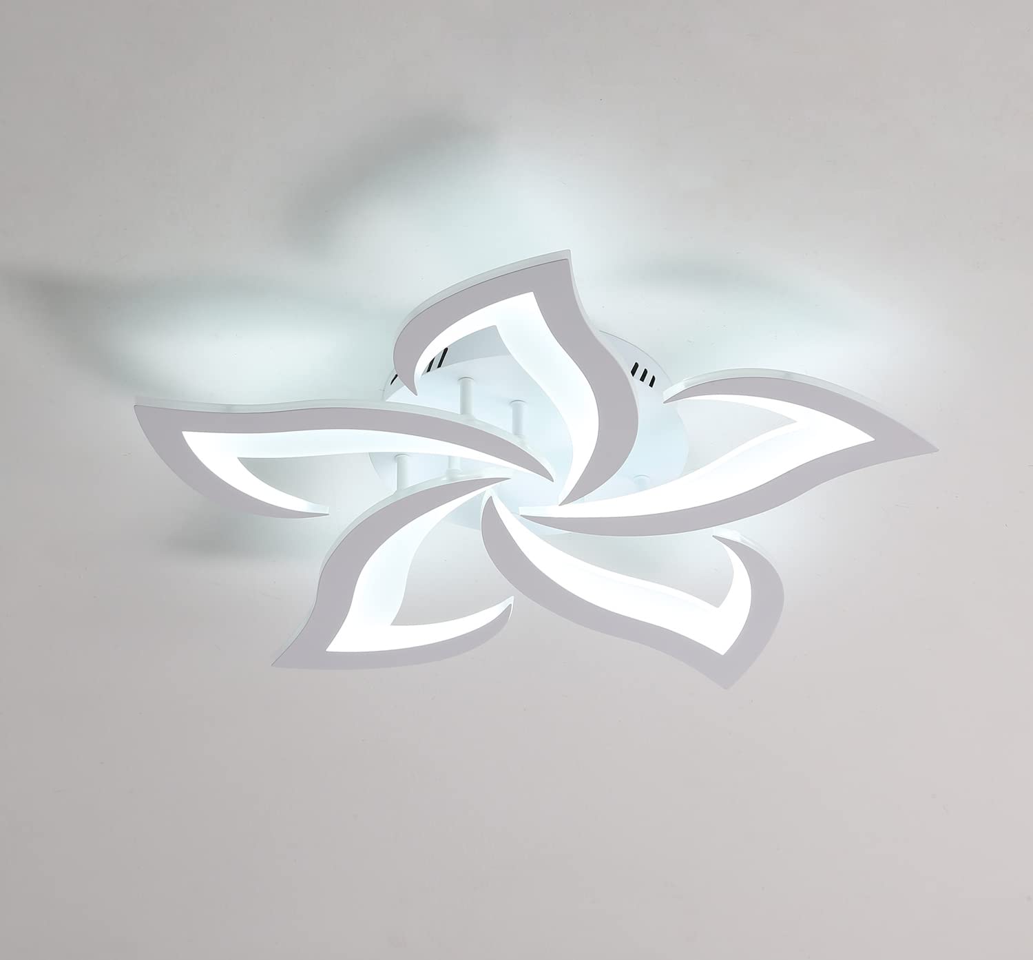 Comely Ceiling Lights Bedroom, LED Ceiling Lights 60W 6500LM, Cool White 6000K, Acrylic Petal Design Mordern Ceiling Lighting for Living Room Bedroom (Dia 60cm)