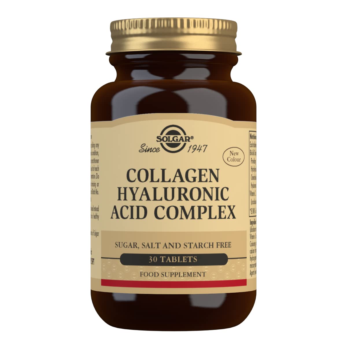 Solgar Collagen Hyaluronic Acid Complex - Reduces Fine Lines & Wrinkles - Skin Hydration - Vitamin C - 30 Tablets