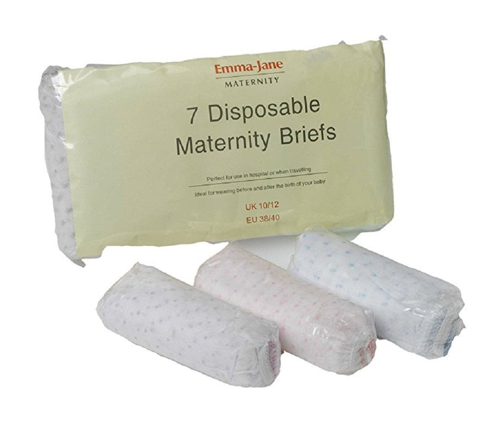 Emma Jane 7 Assorted Color Disposable Maternity Briefs (UK10/12)
