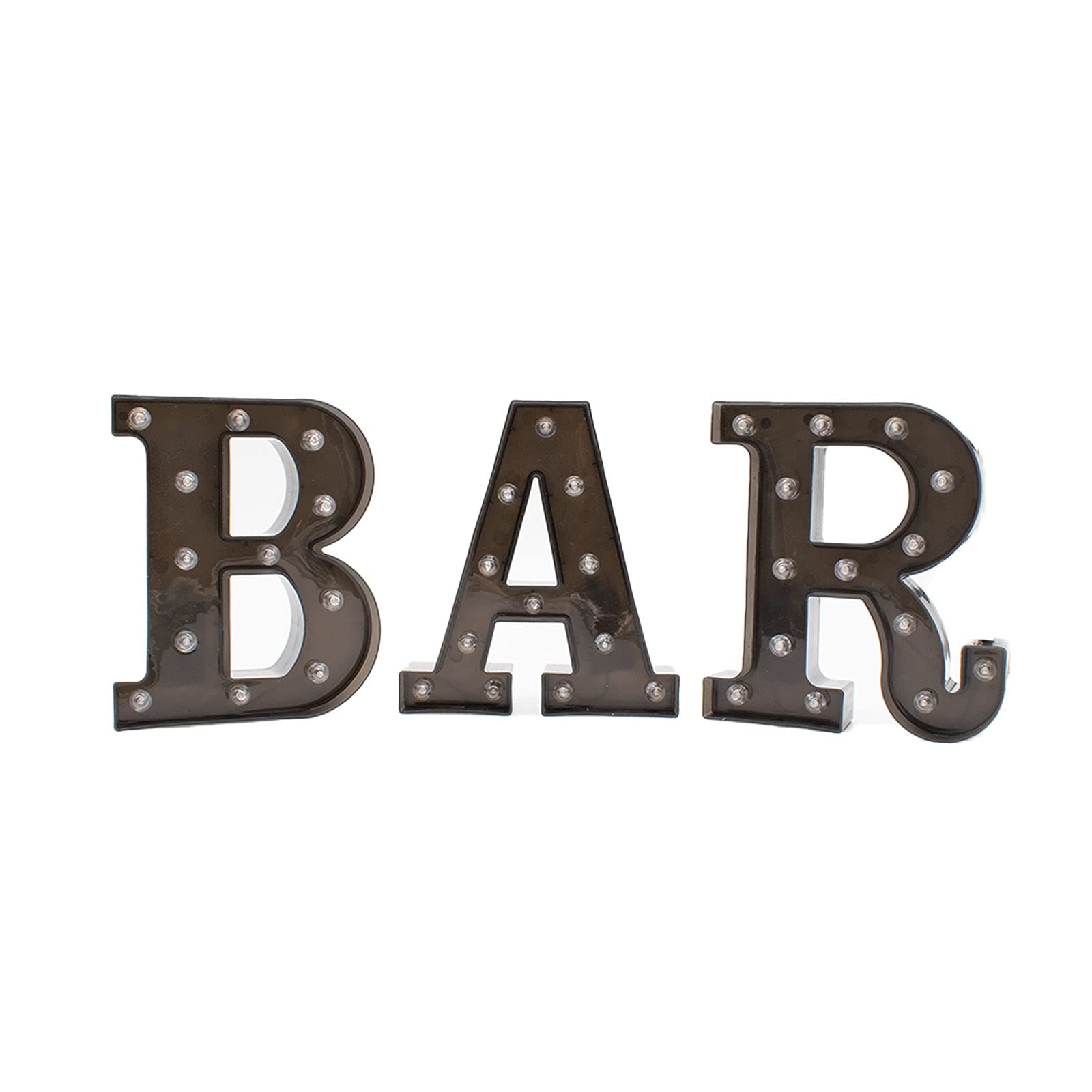 TRIXES Black LED Light Up BAR Letters Sign Perfect for Your Home, Pub or Beer Garden Accessories – Aesthetic Battery Powered Letter Sign with Lights Great for Hanging on Walls Putting on Tables & More