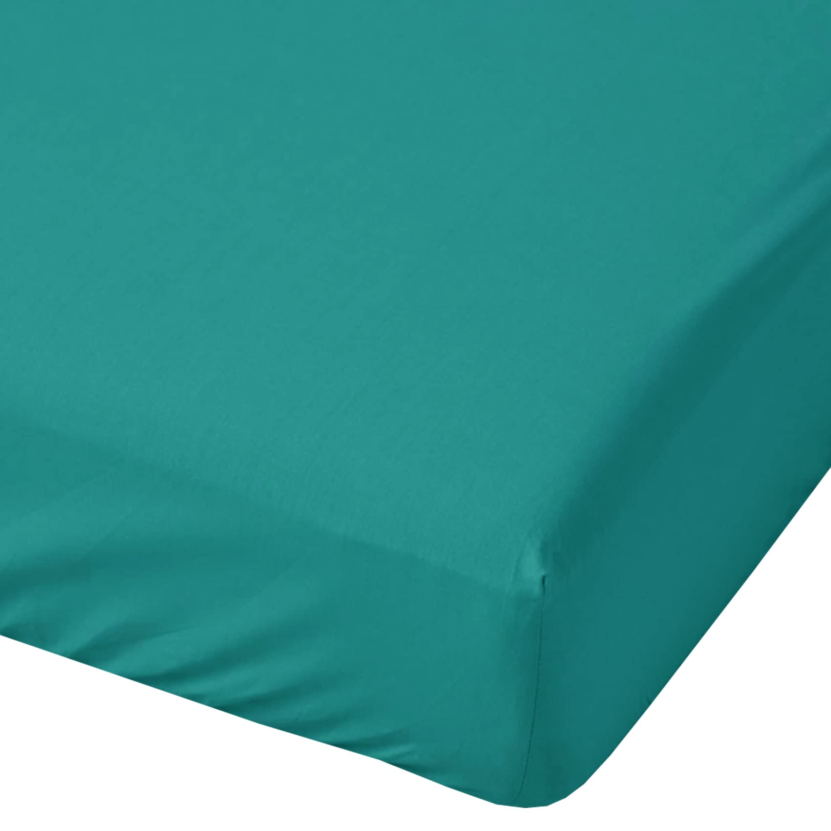 Homely Ideas Easycare Fitted Sheet 40CM/16 Inches Extra Deep with Elasticated Corners, Breathable Polycotton Bed Sheets (Teal, 4ft / Small Double)