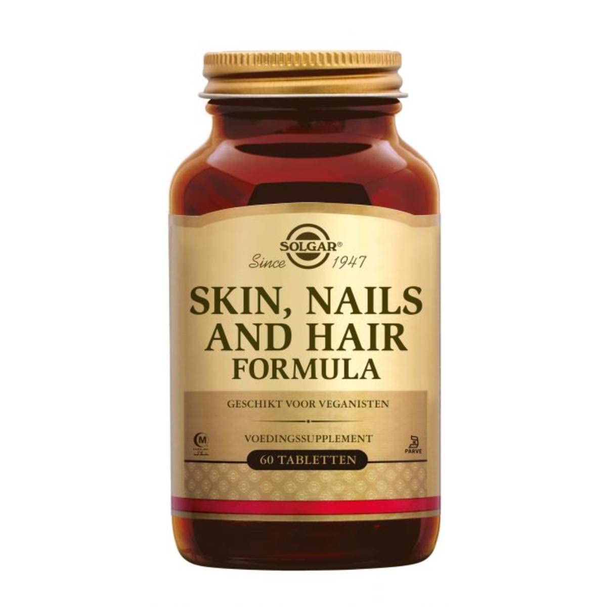 Solgar Skin Hair and Nails - 60 pack - Helps Build Collagen - With Zinc, Copper and Vitamin C - Vegan and Gluten Free