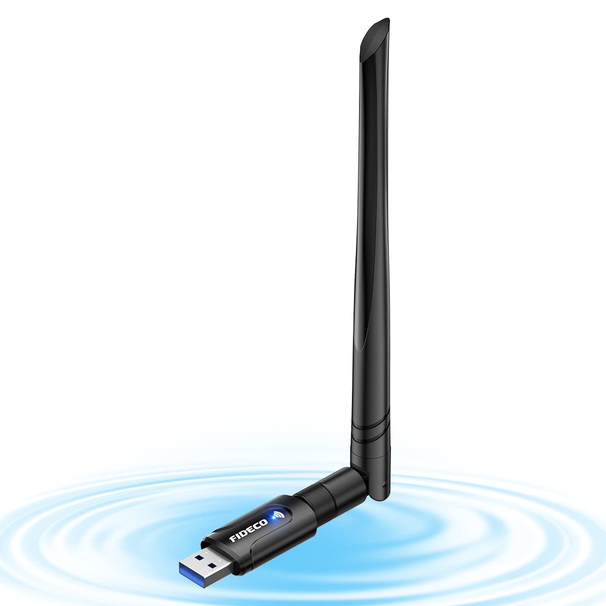 FIDECO WiFi Adapter - AC1200 Dual Band (5.8G/Max 867Mbps & 2.4G/Max 300Mbps), WiFi Dongle with 5dBi High Gain Antenna, USB 3.0 WiFi Adapter for Desktop/Laptop, Support Windows, Mac Os X 10.6-10.15