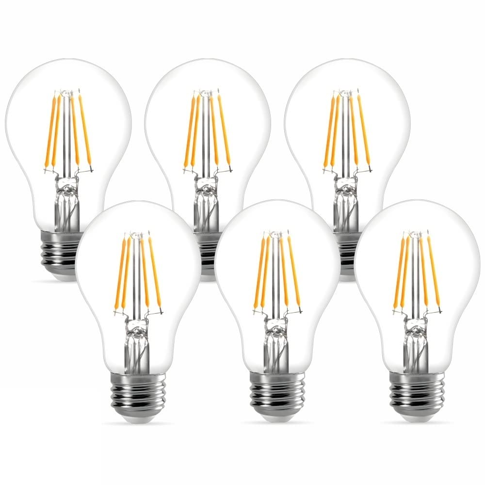 AcornSolution E27 LED Light Bulbs , Warm White, 7W , Equivalent 70W , 2700K LED Filament Bulb Pack of 6