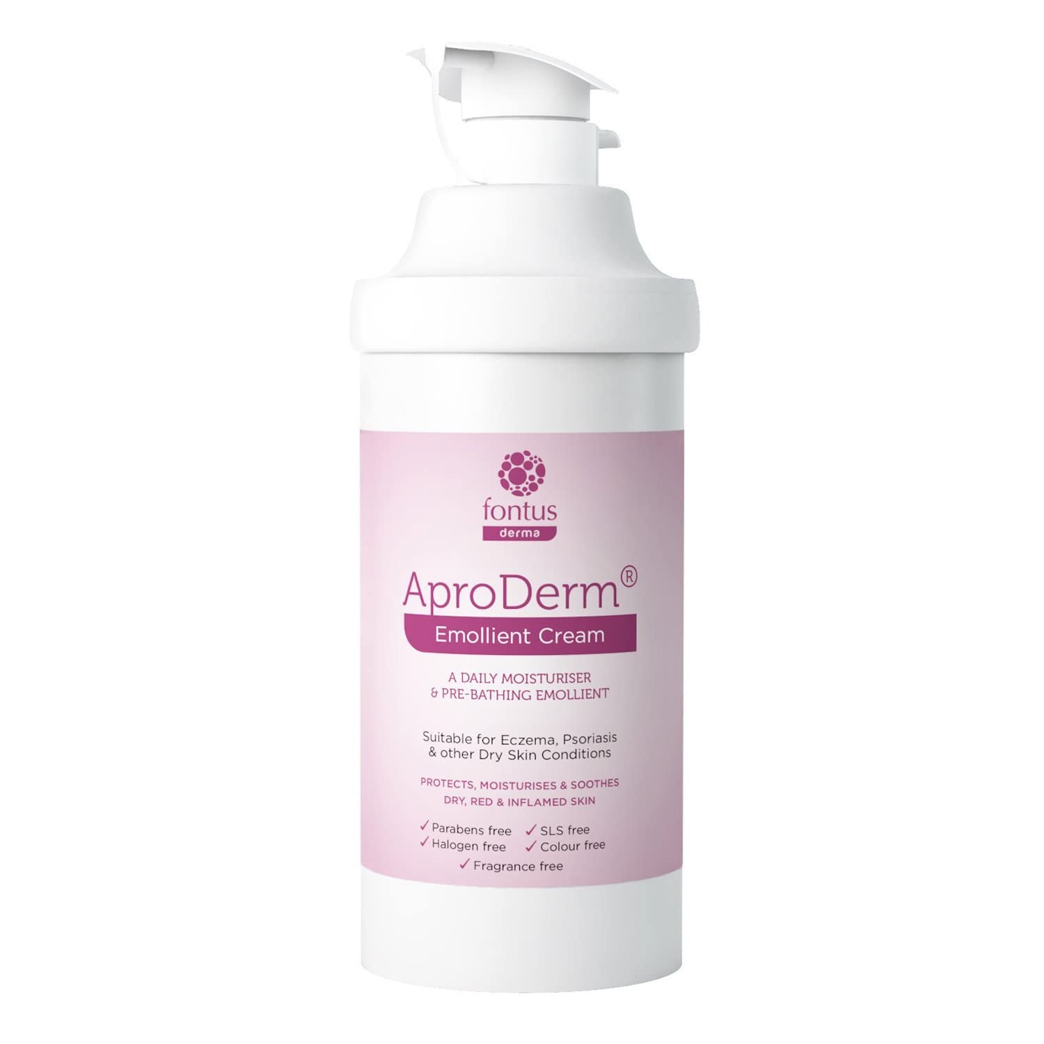 AproDerm Emollient Cream with Pump Dispenser- Suitable for Dry Skin, Dermatitis, and Eczema (500g) - Vegan