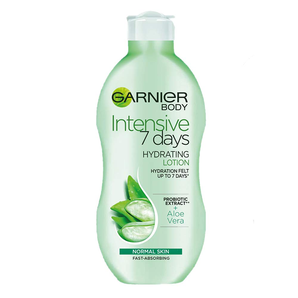 Garnier Intensive 7 Days Aloe Vera & Probiotic Extract Body Lotion 250ml, Hydrating and Refreshing Moisturiser, Up to 7 Days Hydration, For Normal Skin, Fast Absorbing & Non Greasy