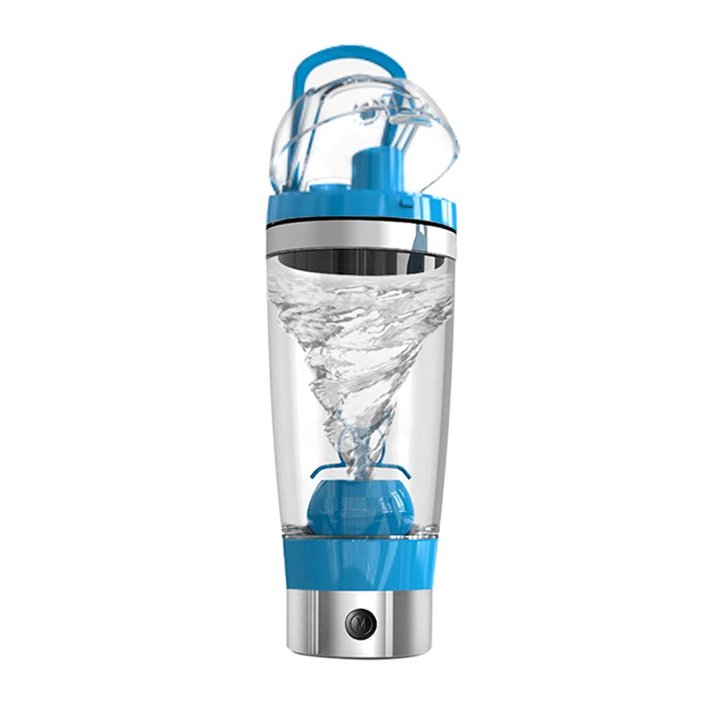 Rechargeable Shaker Bottle - Portable Electric Vortex Mixer, 16-Ounce Includes NUTRIPOD Protein Storage System & USB Charger Cable (Blue)