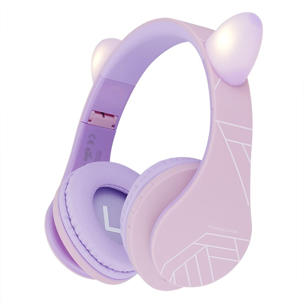 Kids Headphones, PowerLocus P2 Bluetooth Headphones for Kids with Volume Limit 85DB, Kids Wireless Headphones Over Ear with Microphone, Foldable, Carry Case, Micro SD/TF for iPhone/iPad/Laptop/PC/TV