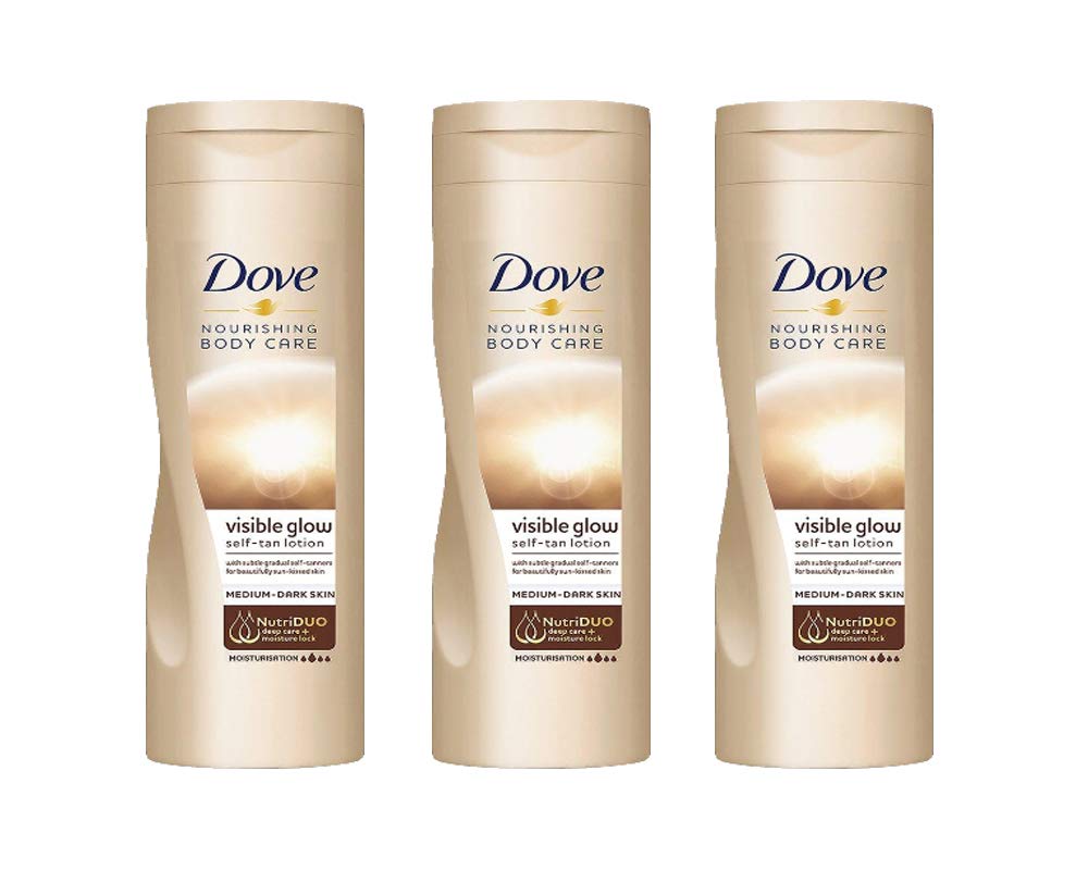 Dove Summer Glow Body Lotion for Medium to Dark Skin, 250 ml, Pack of 3