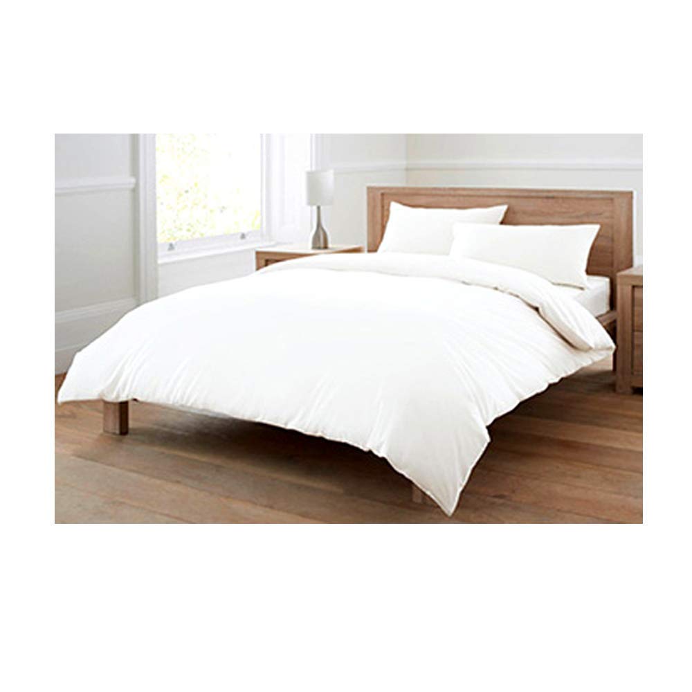 Euphoric Gifts 100% Pure Cotton KING SIZE Duvet Cover Bed Set in Plain White – Includes x1 Duvet Cover x2 Pillowcases and x1 Fitted Sheet