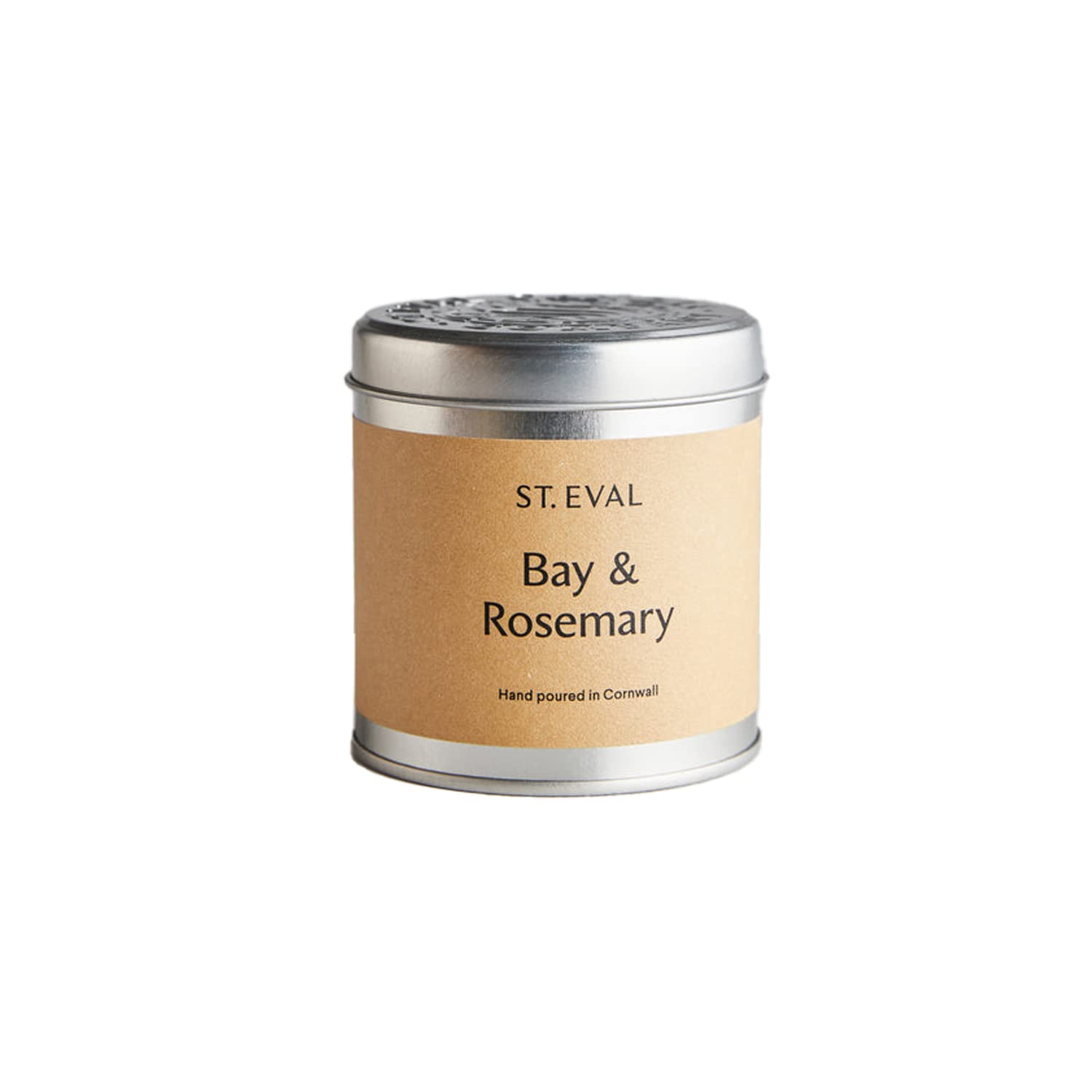 St Eval Bay & Rosemary Scented Tin Candle - Wax - Refreshing Fragrance - Refreshing Blend of Cool Bay Leaf and Herbal Rosemary - Made in Cornwall