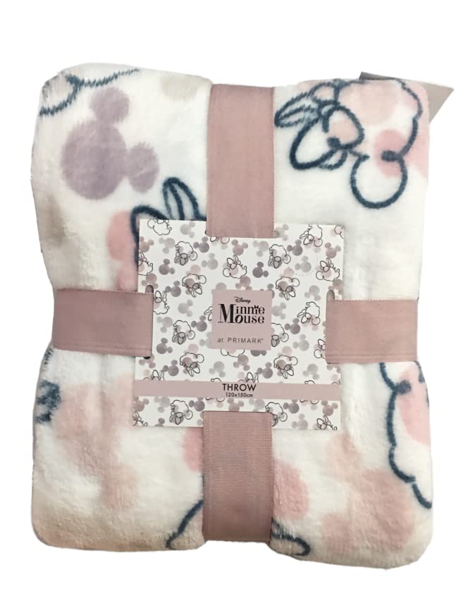 New Disney Mickey Mouse & Minnie Mouse Soft Fleece Throw Blanket 120cm x 150cm Primark