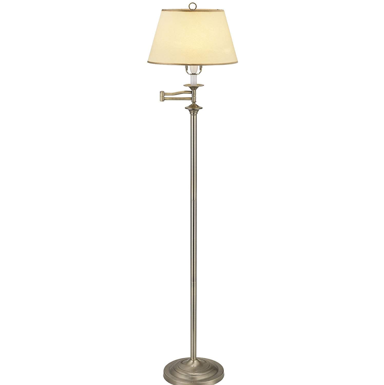 Belfry Swing Arm Floor Lamp, Antique Brass finish supplied complete with Parchment shade