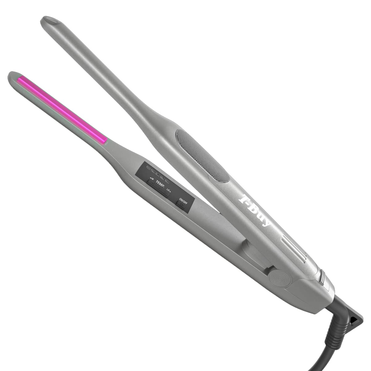 Pencil Flat Iron, T-Buy 2 in 1 Professional Hair Straightener and Curler Ceramic Fast Heating-up with Adjustable Temp 150℃- 232℃, LCD Temperature Control Dual Voltage Auto Shut Off