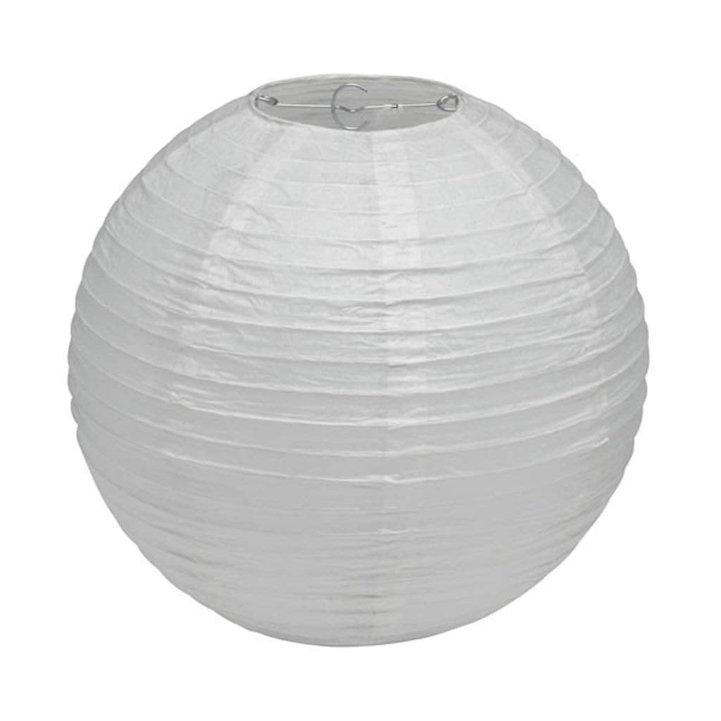 Carousel Home 30Cm White Paper Lampshade - Classic Bamboo Style Ribbed Paper Lantern Lamp Shade