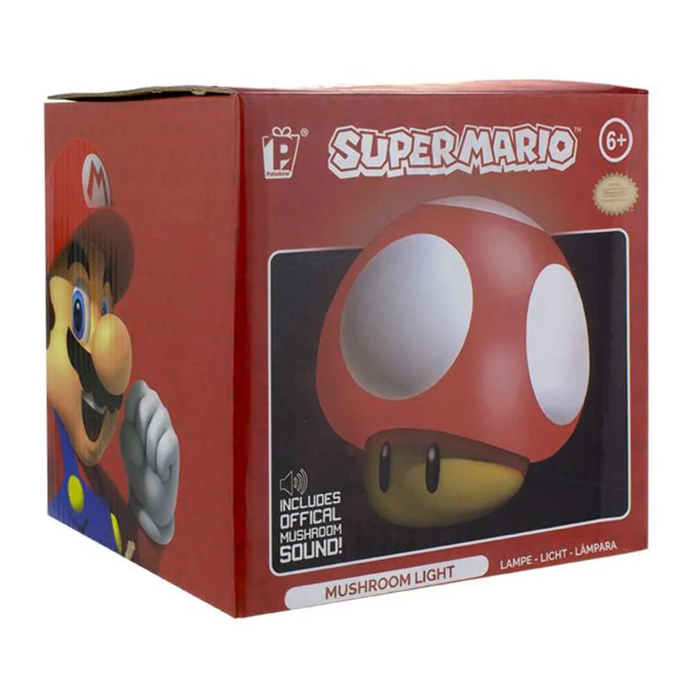 Paladone Super Mario Bros Toad Mushroom Light with Sound, Collectable Light Up Figure, Multi-Colour