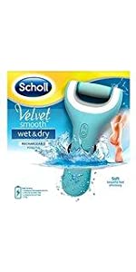 Scholl Velvet Smooth Pedi Electric Foot File Hard Skin Remover, Pink