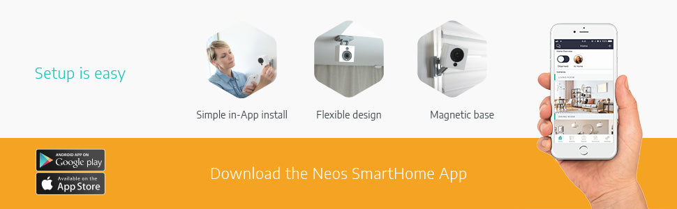 Neos SmartCam | Wi-Fi SmartHome Security Camera, Works with Alexa, 1080P HD Video, Night Vision, 2-Way Audio, Free Cloud Storage, UK Support, White, Single Pack