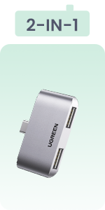 UGREEN USB C Hub, Slim Type C to 4 Port Ways USB 3.0 Adapter Data Extender Hub USB Splitter Compatible with Thunderbolt 3 Macbook Pro M1 Air 2020, iPad Pro Air, XPS 13/15, HP Envy, Huawei MateBook