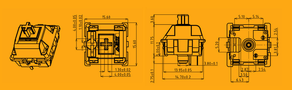 EPOMAKER Ajazz 45 Pieces Clicky Diced Fruit Kiwi Switch for Mechanical Keyboard Replacement (Ajazz Kiwi Switch)