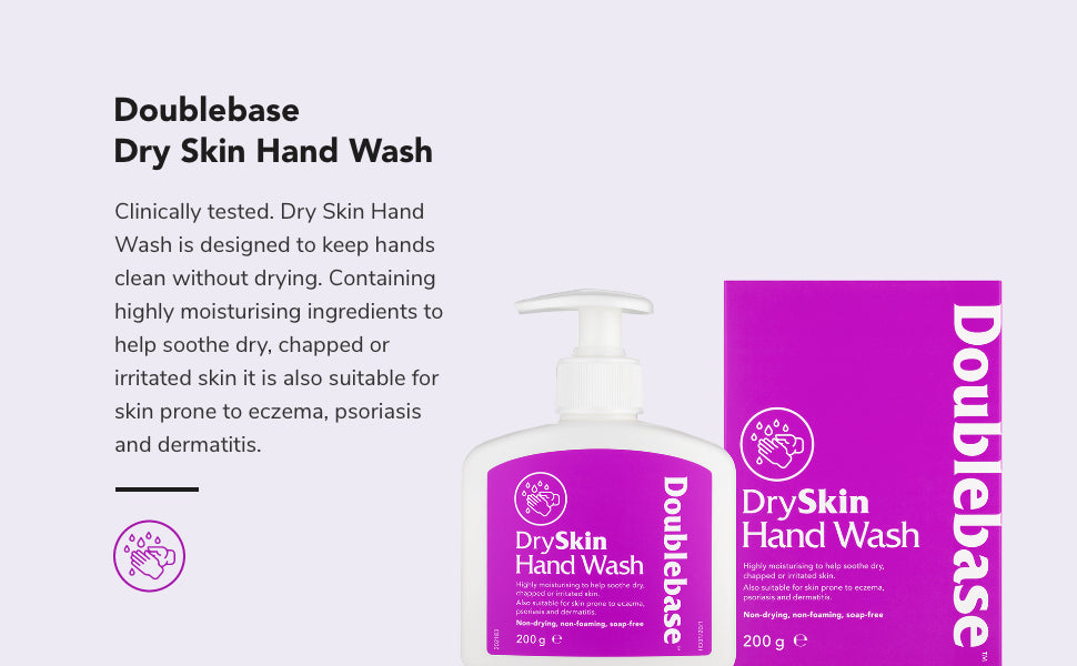 Doublebase Dry Skin Hand Wash, Moisturising, Non-Foaming & Non-Drying - Also Suitable for Skin Prone to Eczema, Psoriasis and Dermatitis, Free from Soap, SLS and Parabens, 200 g